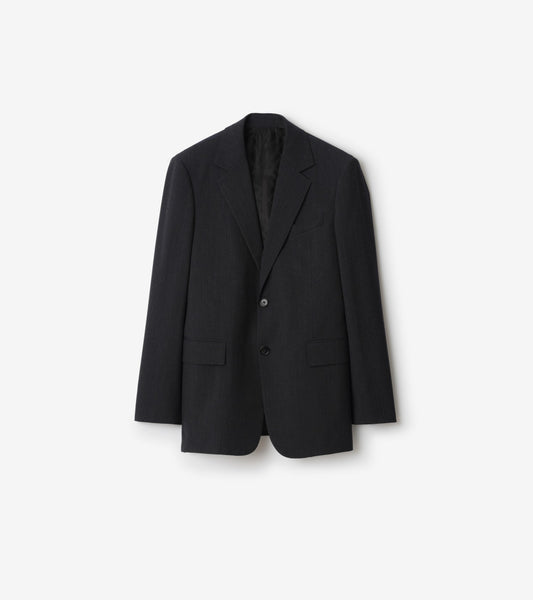 Wool Blend Tailored Jacket in Midnight grey melange