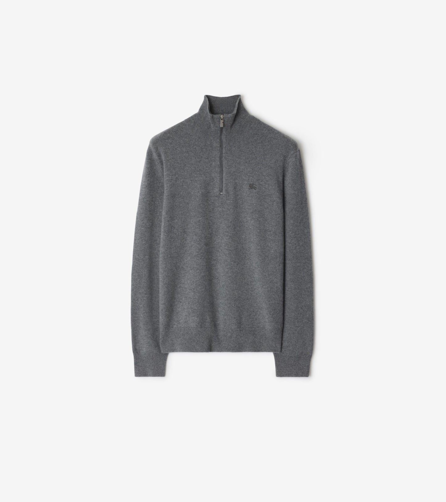 Cashmere Blend Half-zip Sweater in Scorched brown