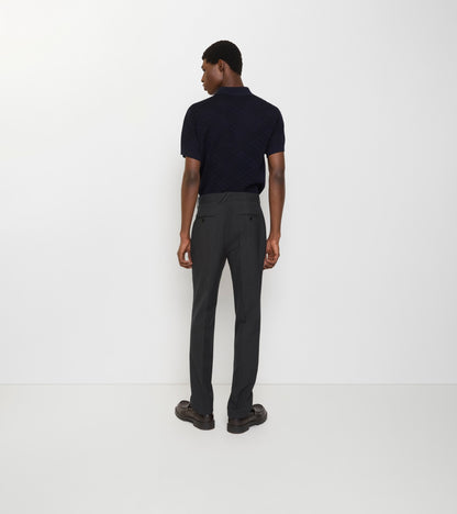 Wool Blend Tailored Trousers in Midnight grey melange