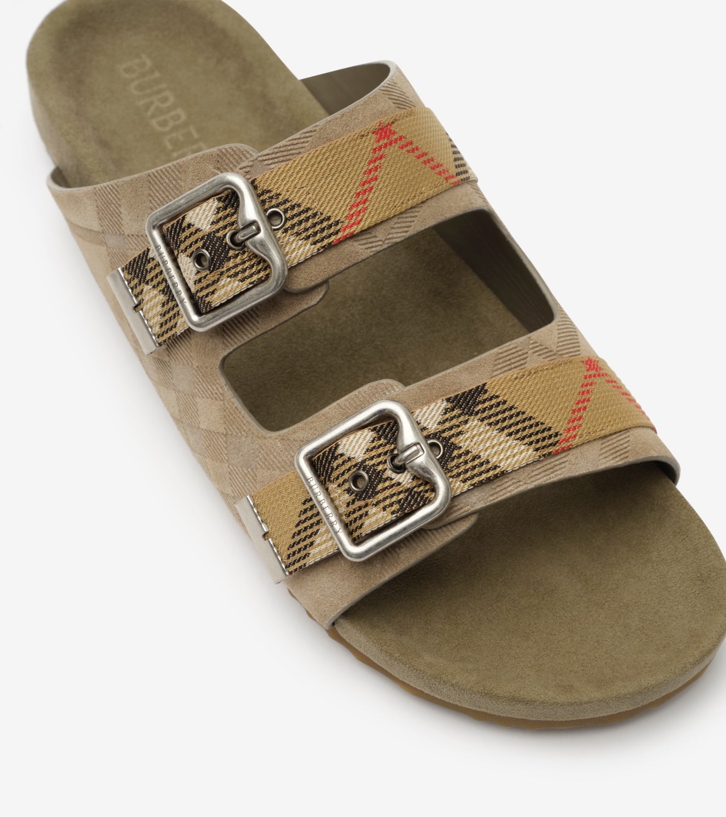 Check Suede Urchin Sandals in Sparrow beige