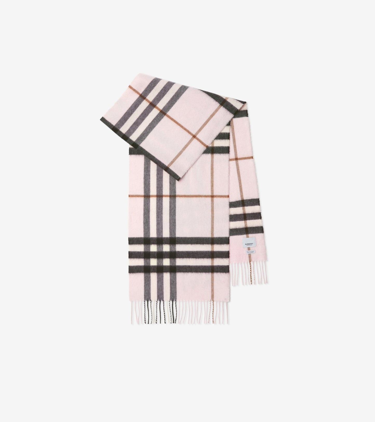 Check Cashmere Scarf in Bow pink