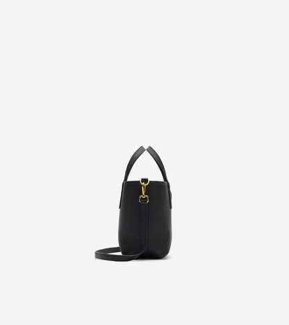Mini Reversible Bloomsbury Tote in Black/calico beige