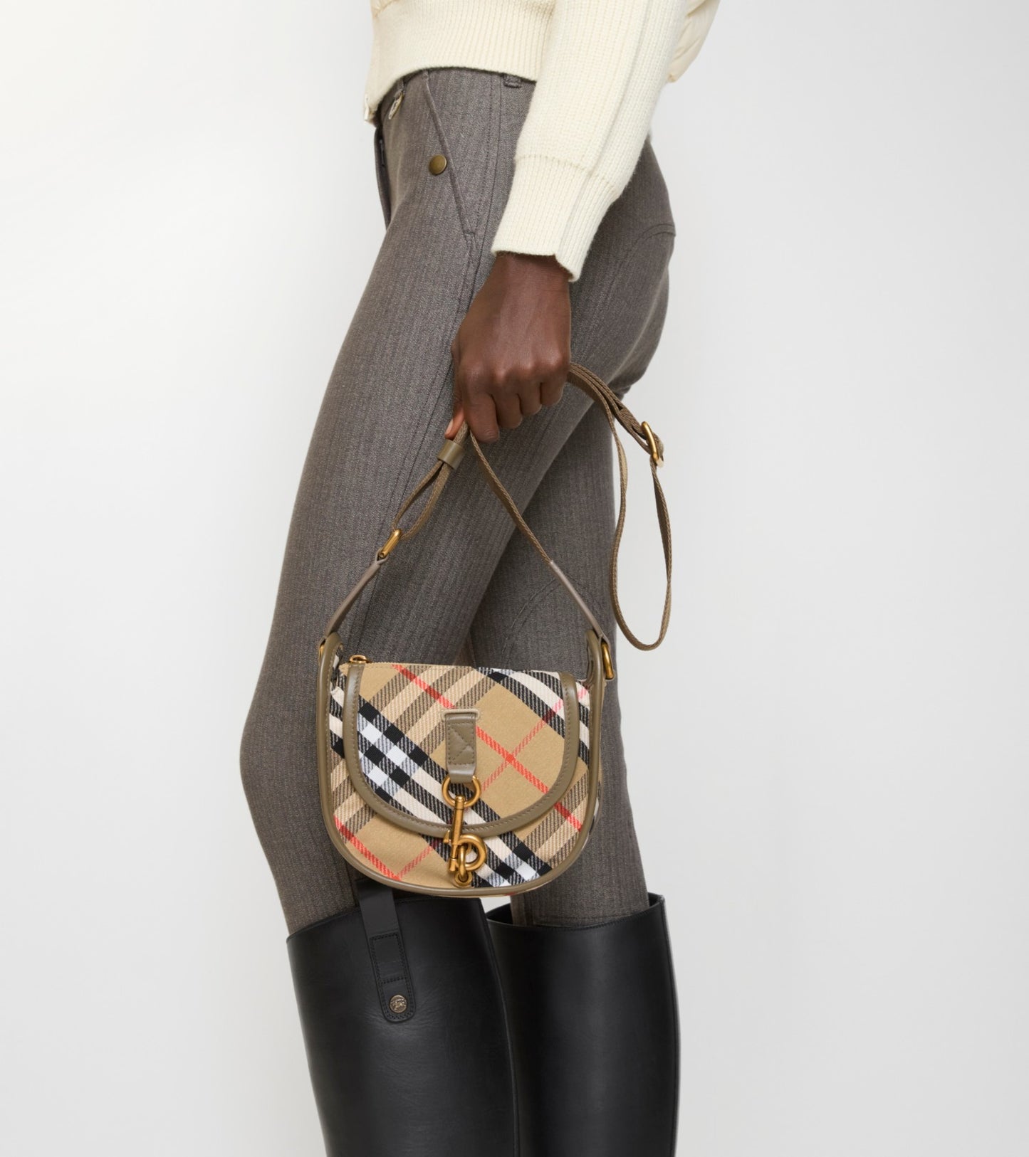Mini B Clip Messenger Bag in Sand beige
