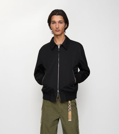 Gabardine Harrington Jacket in Black