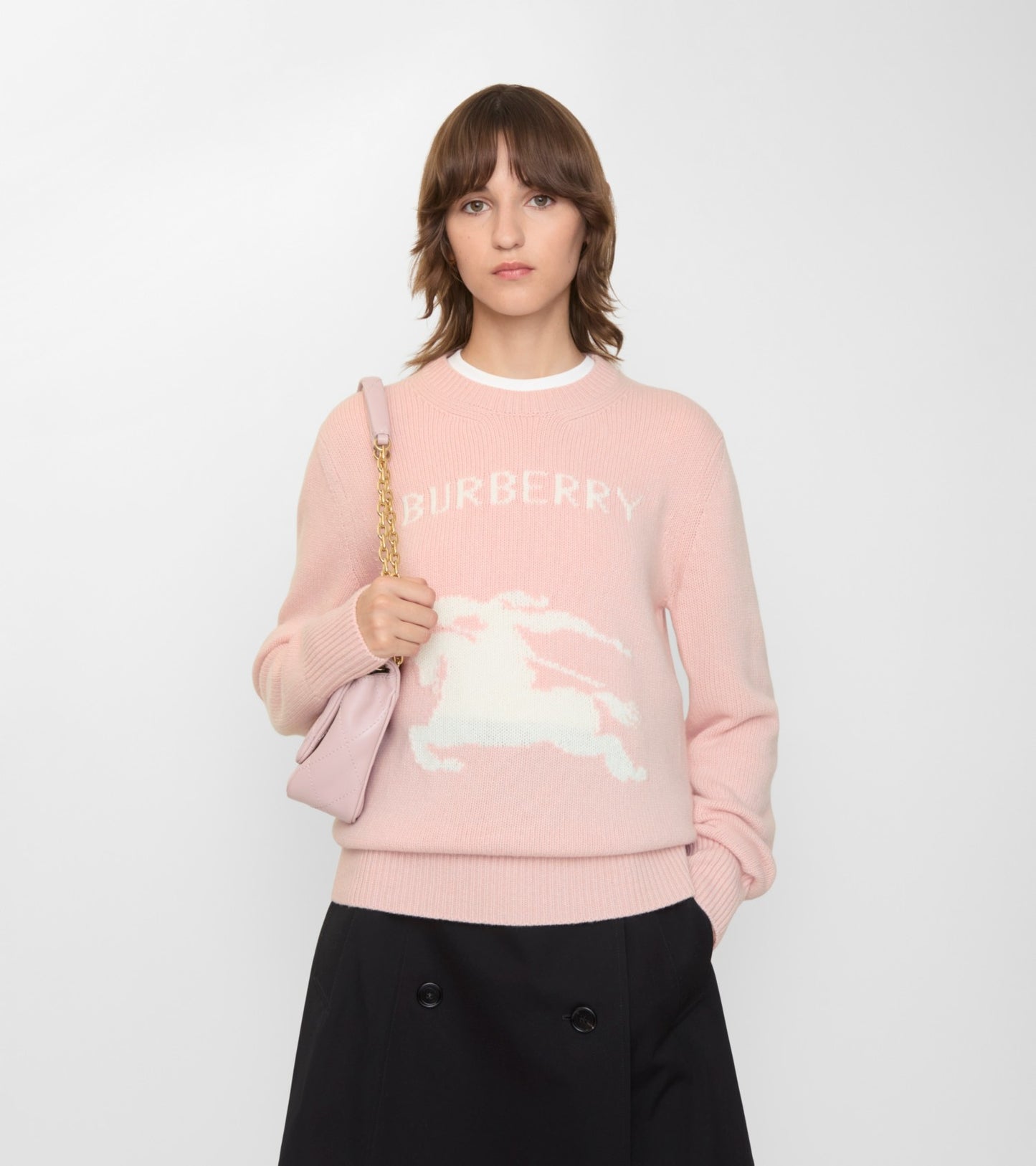 Knight Wool Cashmere Sweater in Bouquet pink