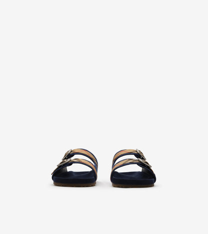 Check Denim Urchin Sandals in Navy