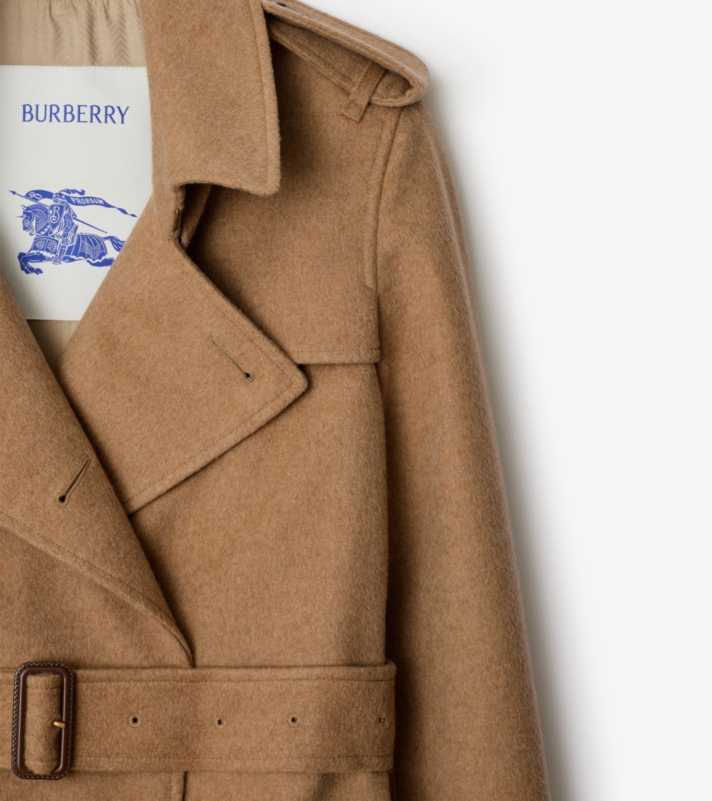Long Cashmere Kensington Trench Coat in Camel beige