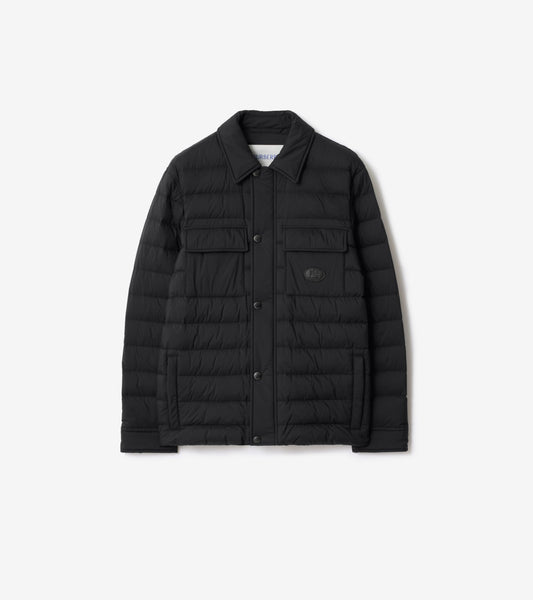 Nylon Padded Overshirt in Black