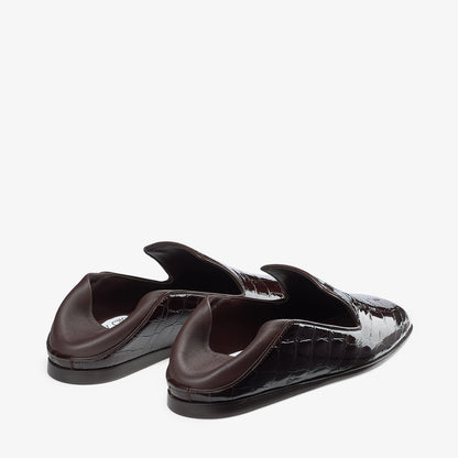 Eliot Slipper Sambuco Croc-embossed Leather Slippers