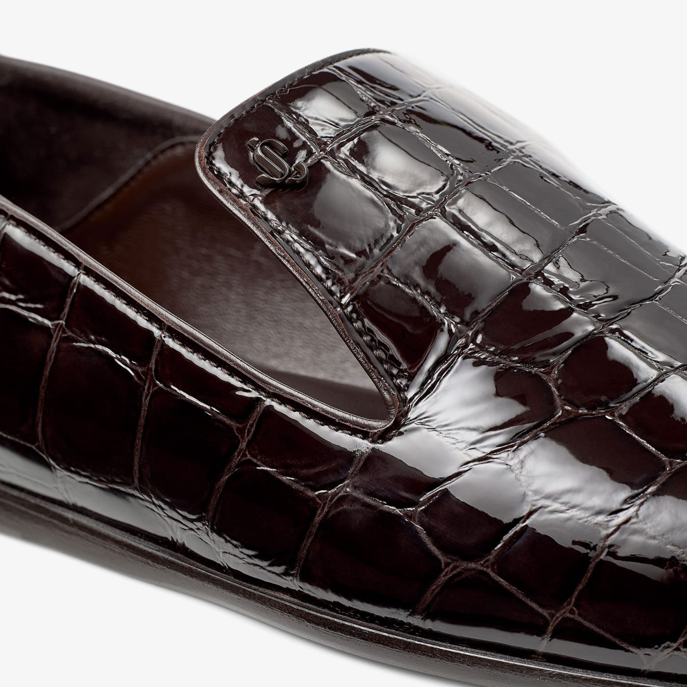 Eliot Slipper Sambuco Croc-embossed Leather Slippers