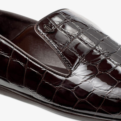 Eliot Slipper Sambuco Croc-embossed Leather Slippers