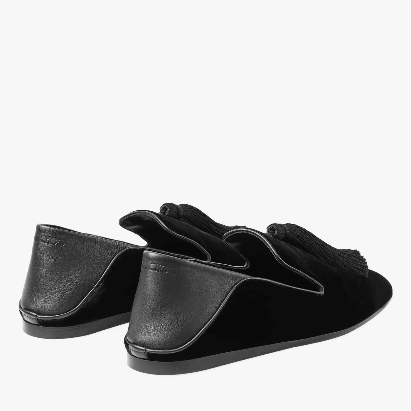 Eliot Slipper Men's Black Velvet Slippers with Tassel