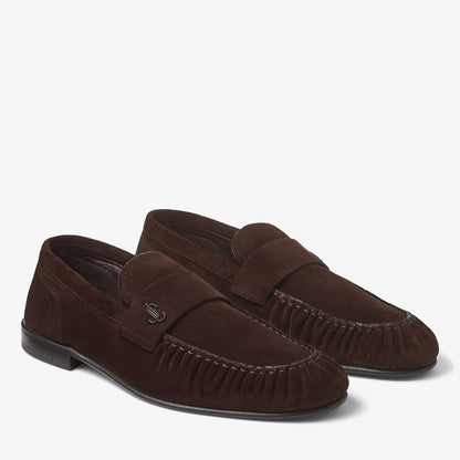 Ellis Loafer M Chocolate Velvet Suede Loafers