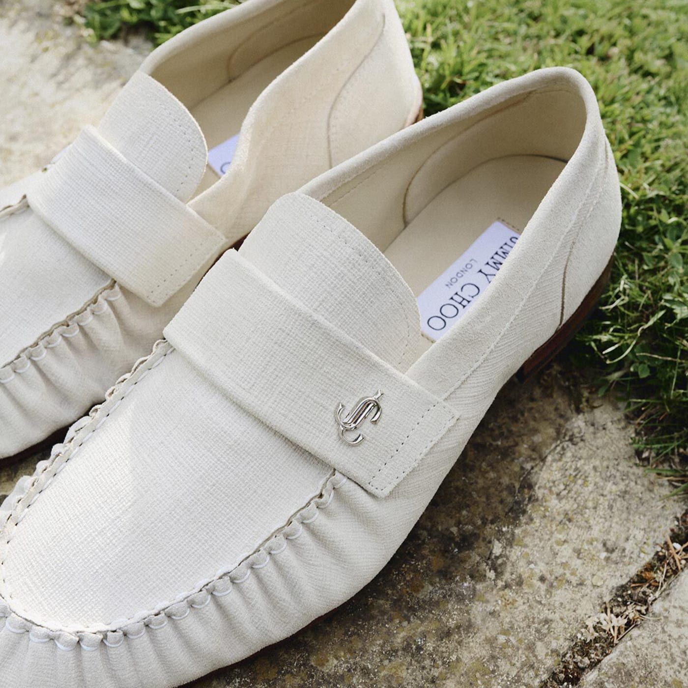 Ellis Loafer Bone Etched Velvet Suede Loafers