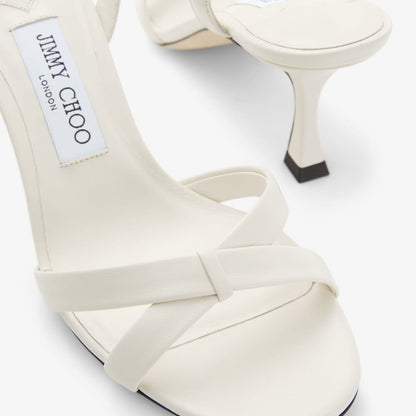 Elsy 70 Latte Nappa Leather Crossover Slingback