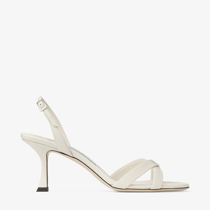 Elsy 70 Latte Nappa Leather Crossover Slingback
