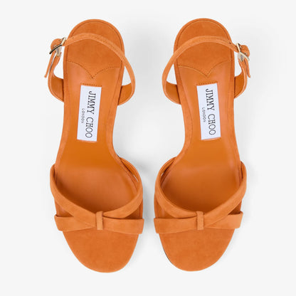 Elsy 70 Sunset Orange Suede Crossover Slingbacks