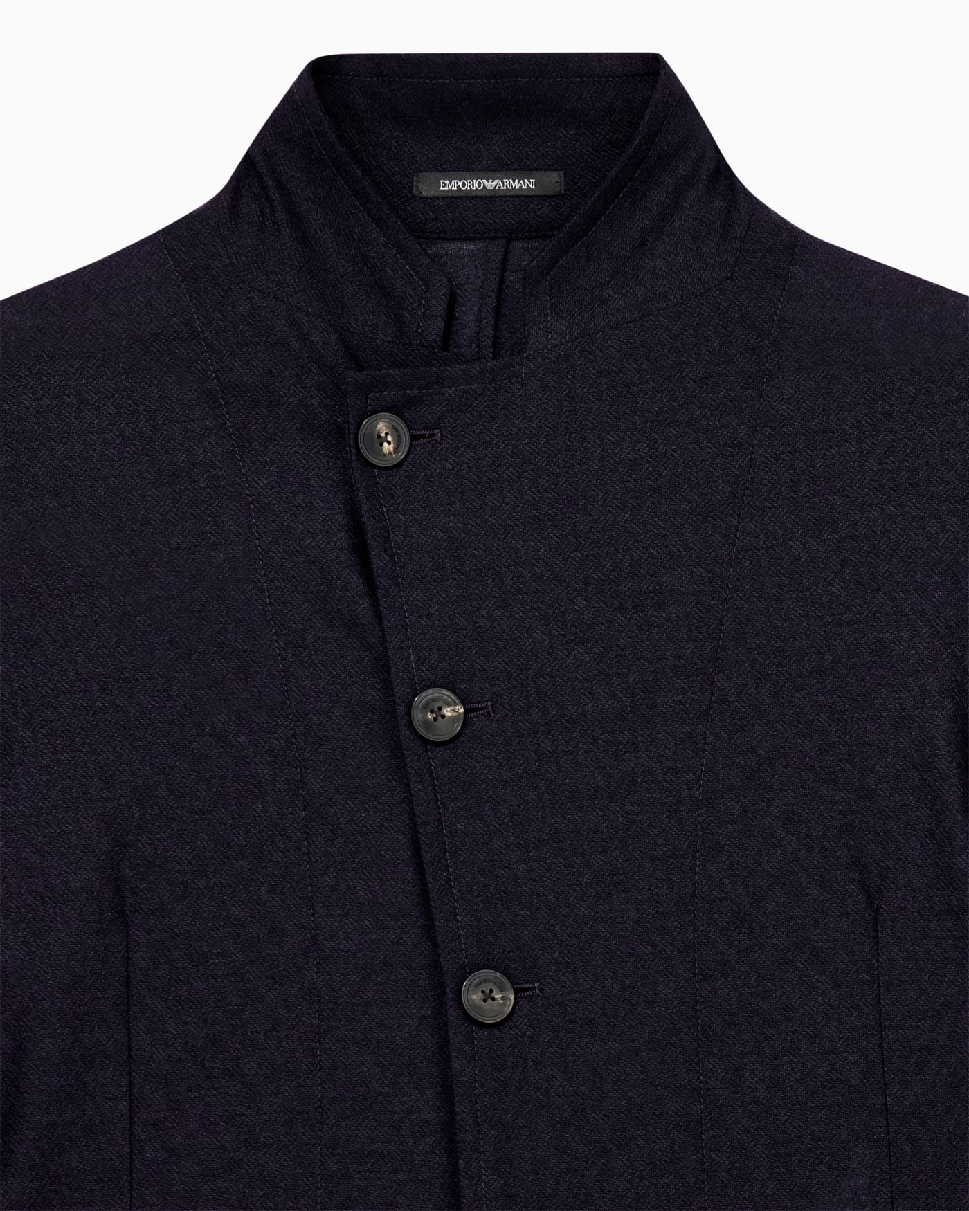 Unlined blazer in textured virgin wool jersey with pockets