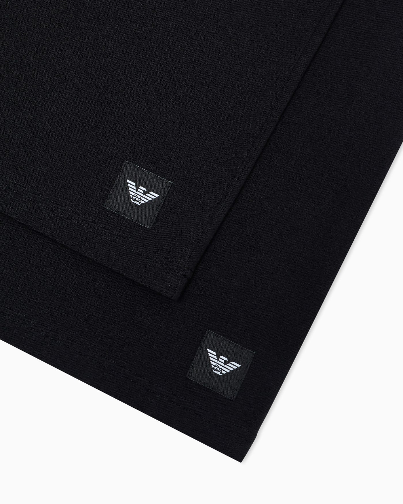 Two-pack cotton jersey crew neck T-shirts with a logo tag