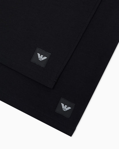 Two-pack cotton jersey crew neck T-shirts with a logo tag
