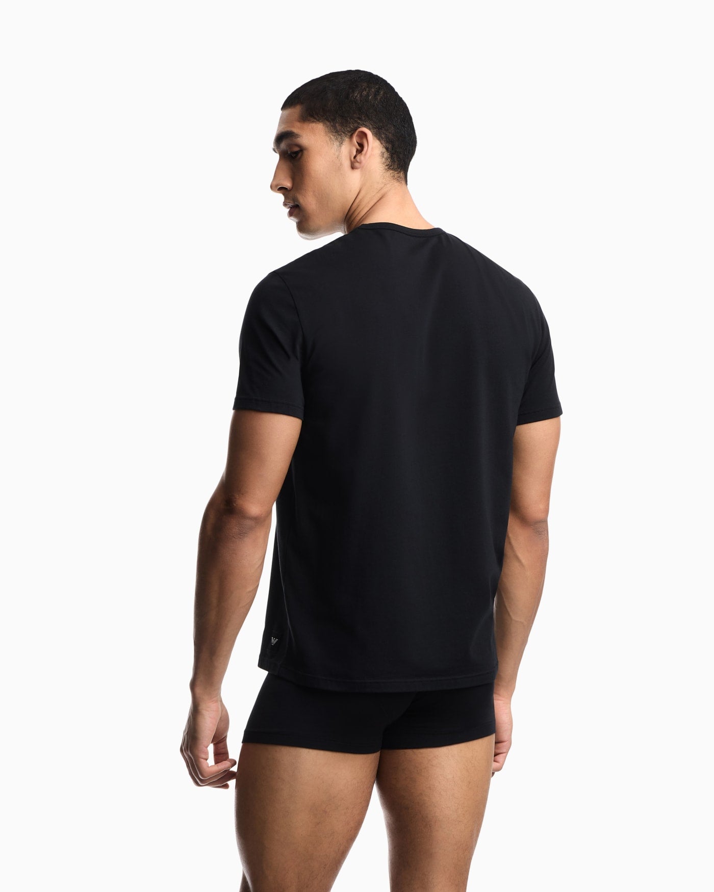 Two-pack cotton jersey crew neck T-shirts with a logo tag