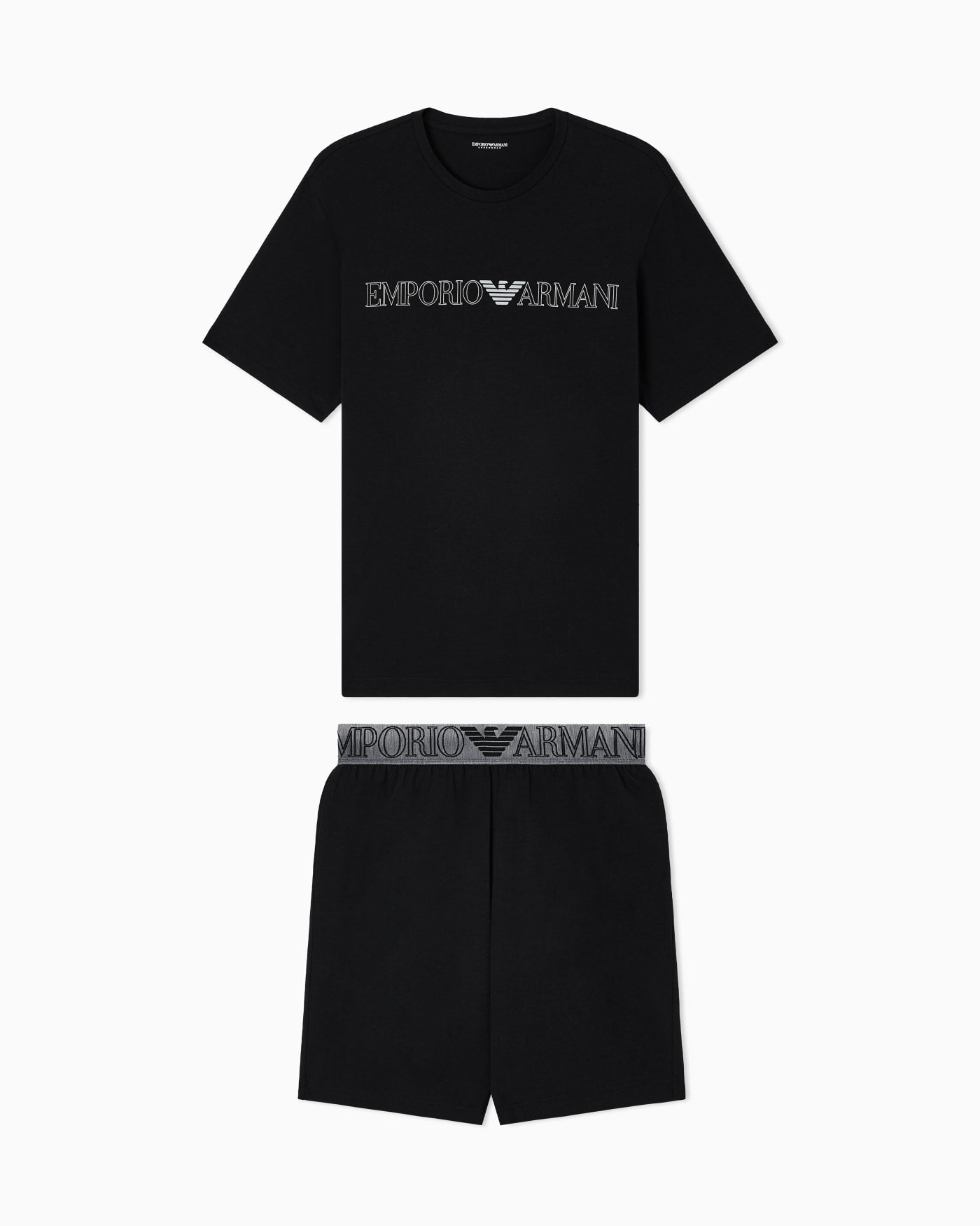 Megalogo organic-jersey pyjamas with Bermuda shorts