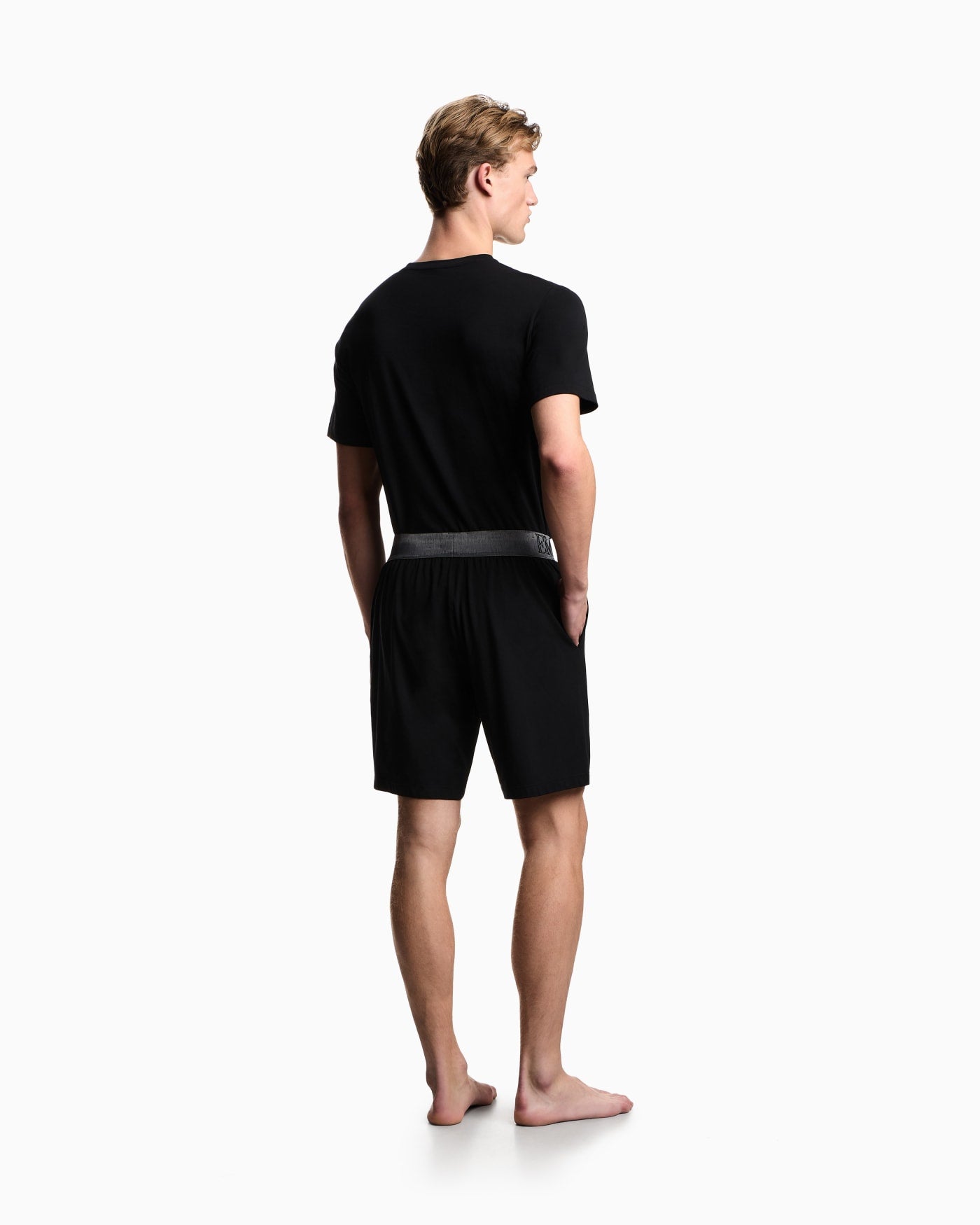Megalogo organic-jersey pyjamas with Bermuda shorts