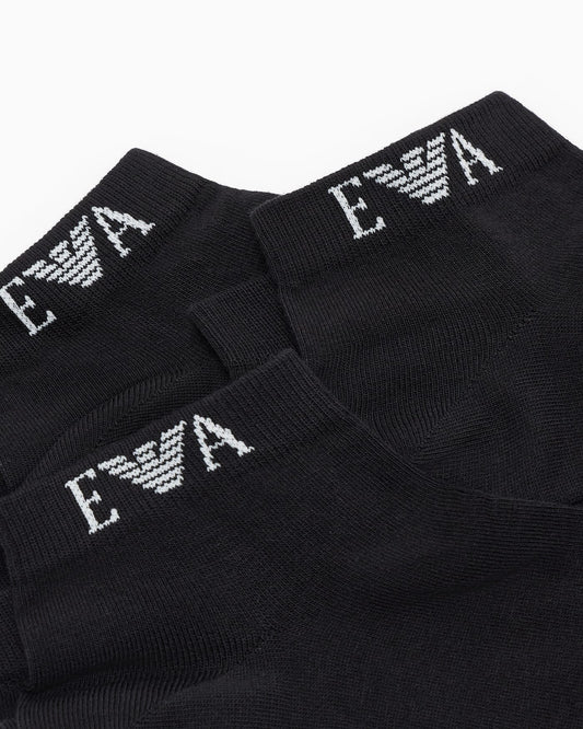 Multipack of cotton sneaker socks with a monogram logo band