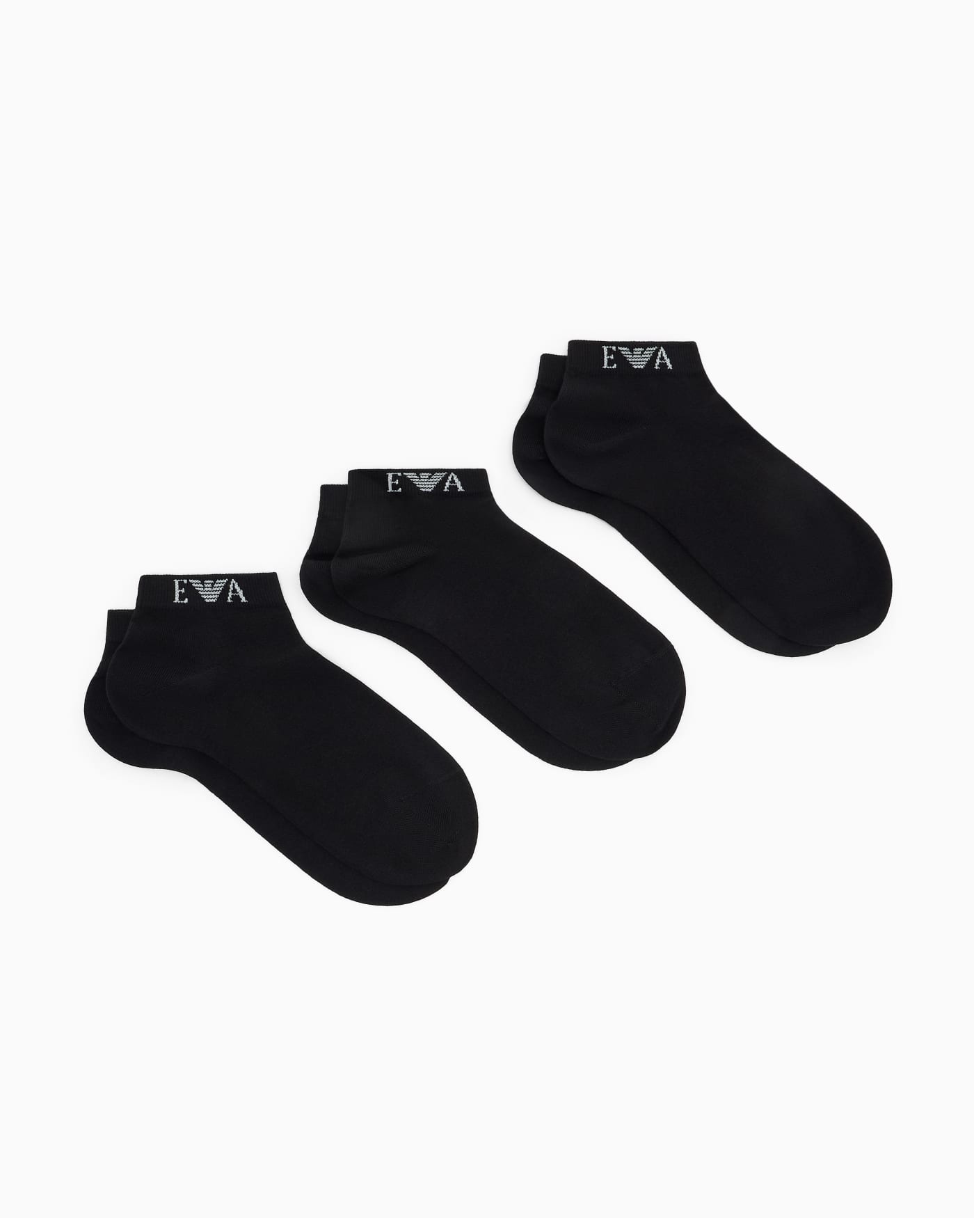 Multipack of cotton sneaker socks with a monogram logo band