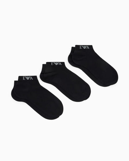 Multipack of cotton sneaker socks with a monogram logo band