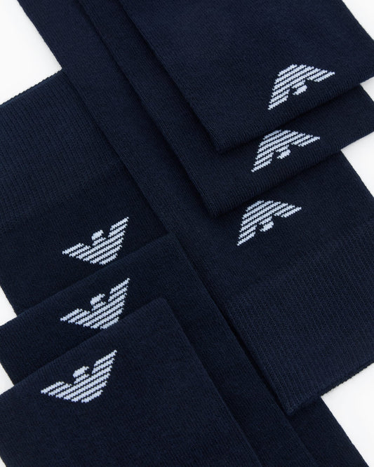 Three-pack of Casual knee-high socks with eagle