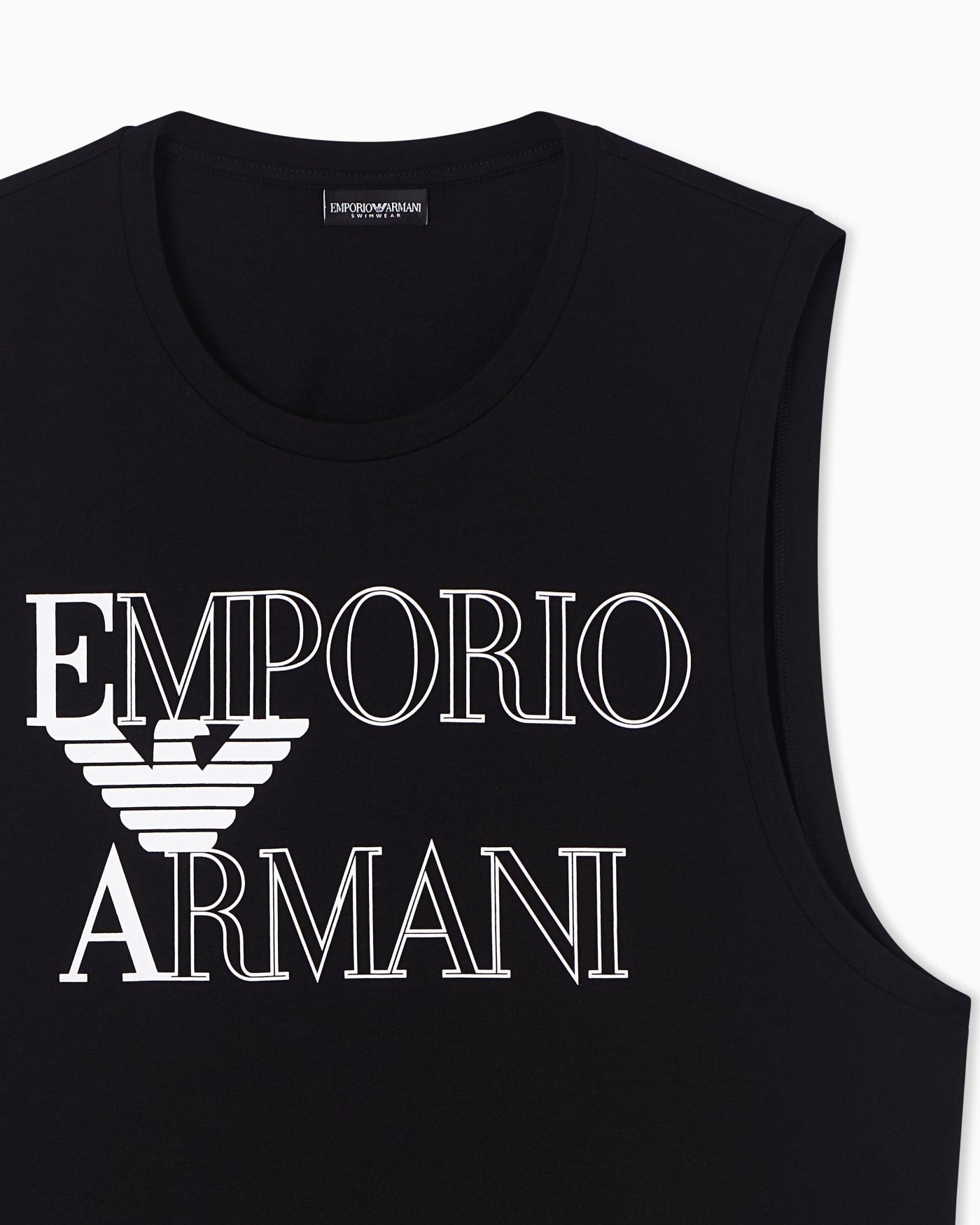 Bold logo beachwear tank top in jersey