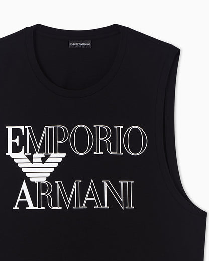 Bold logo beachwear tank top in jersey