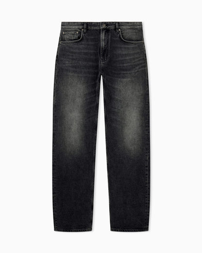 Regular fit five-pocket cotton denim jeans with fading