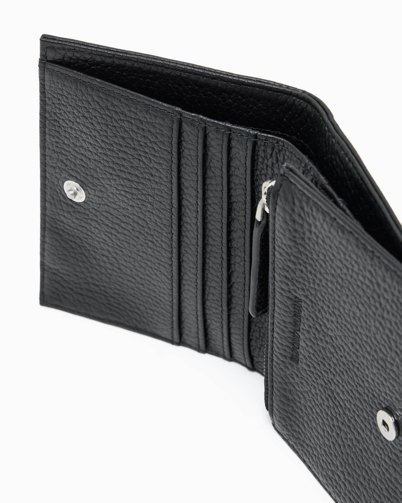Tumbled leather compact wallet