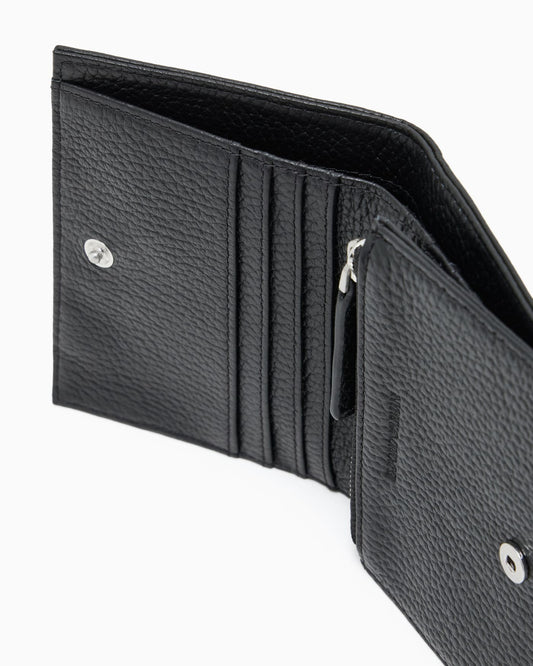 Tumbled leather compact wallet