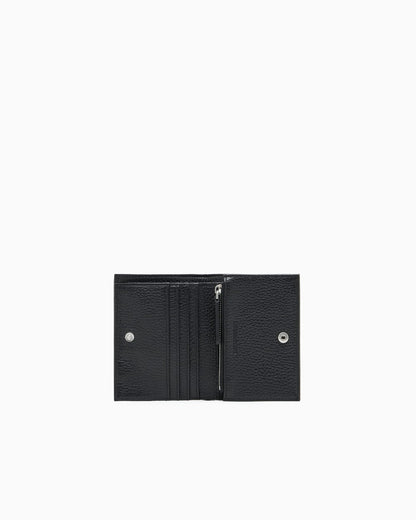 Tumbled leather compact wallet