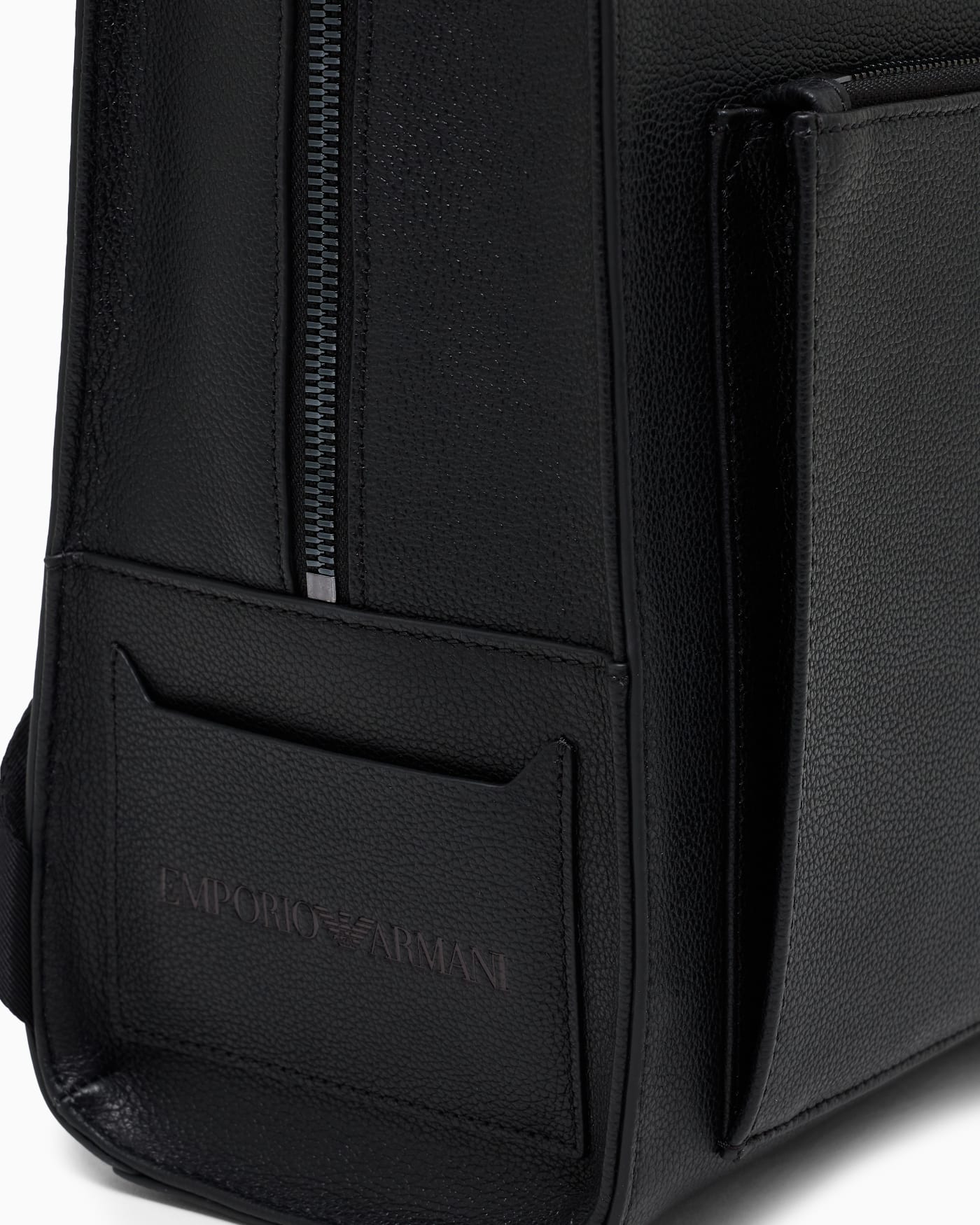 Flap leather laptop backpack man