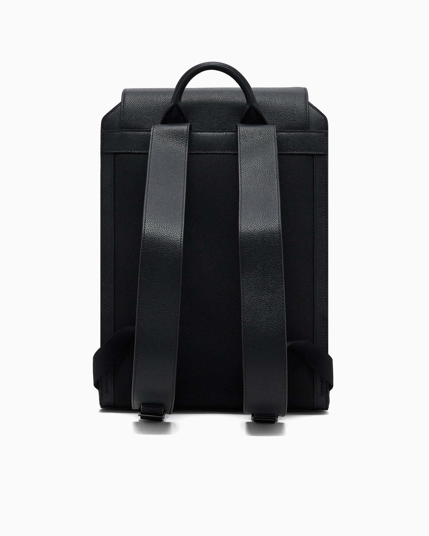 Flap leather laptop backpack man