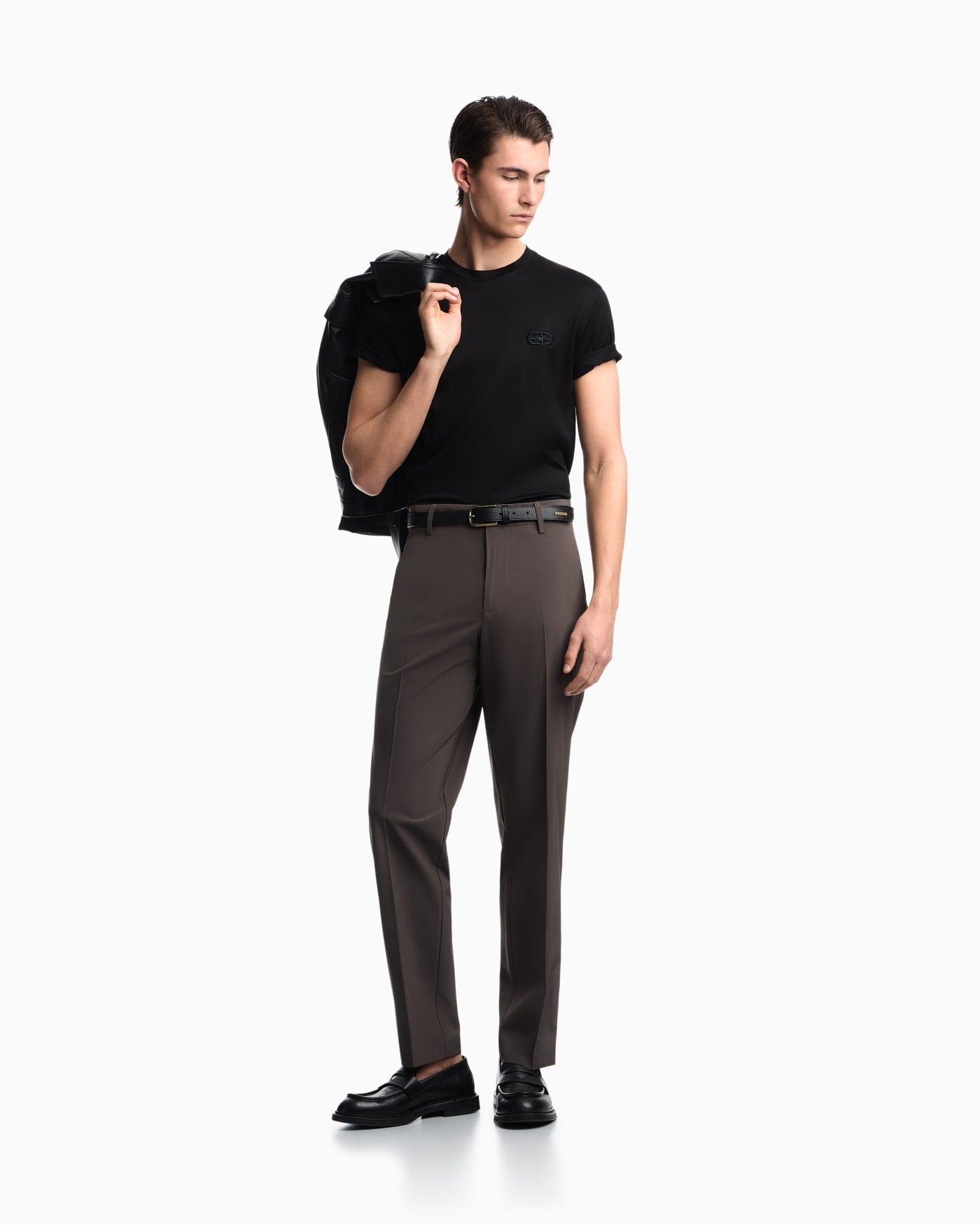 Nylon viscose blend trousers