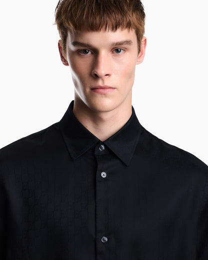 Shirt in lyocell jacquard with a regular fit