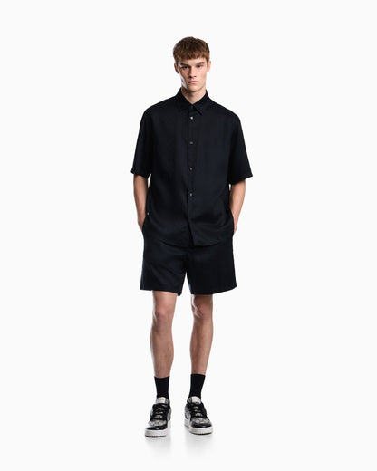 Shirt in lyocell jacquard with a regular fit