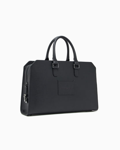 Tumbled leather briefcase man