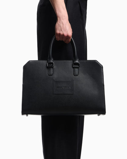 Tumbled leather briefcase man