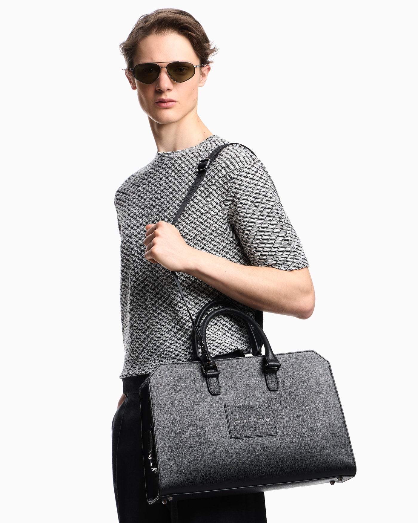 Tumbled leather briefcase man