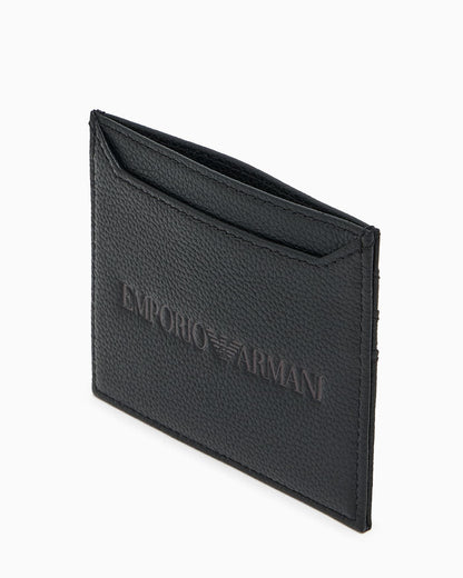 Tumbled leather card holder