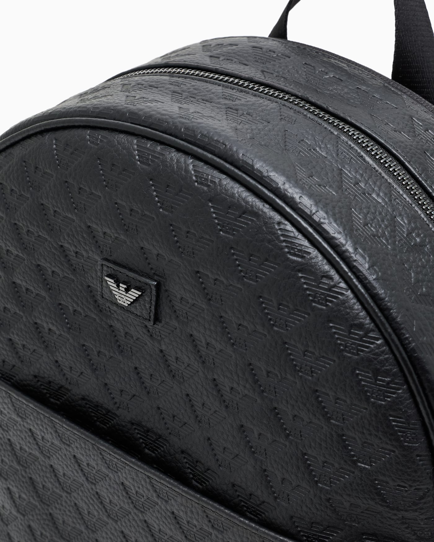 Embossed eagle leather backpack man