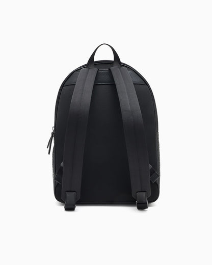 Embossed eagle leather backpack man