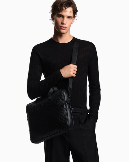 Business bag embossed leather for man