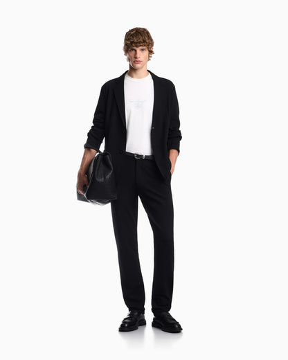 Trousers in techno jersey pique
